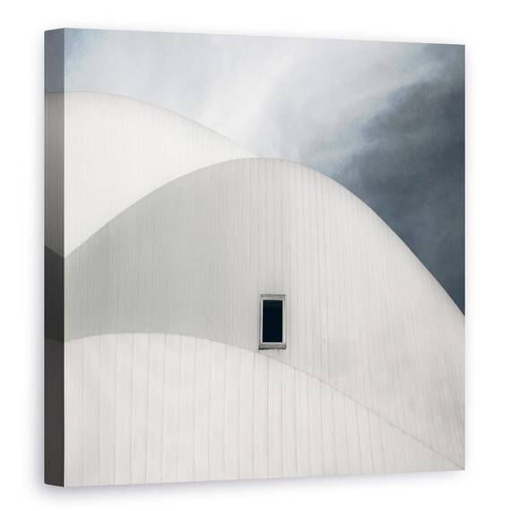 Tablou canvas - O Camera de Vizionare, Teatru, Fereastra, Alb, Cladire, Dusseldorf, Germania, 60 x 60 cm - - Roveli