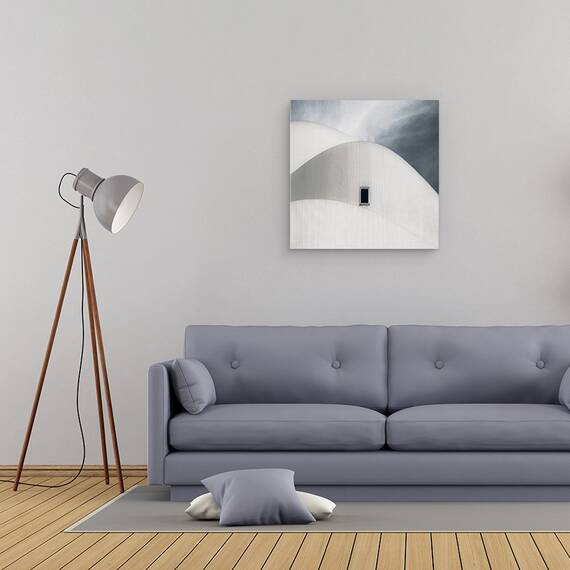Tablou canvas - O Camera de Vizionare, Teatru, Fereastra, Alb, Cladire, Dusseldorf, Germania, 60 x 60 cm - 2- Roveli