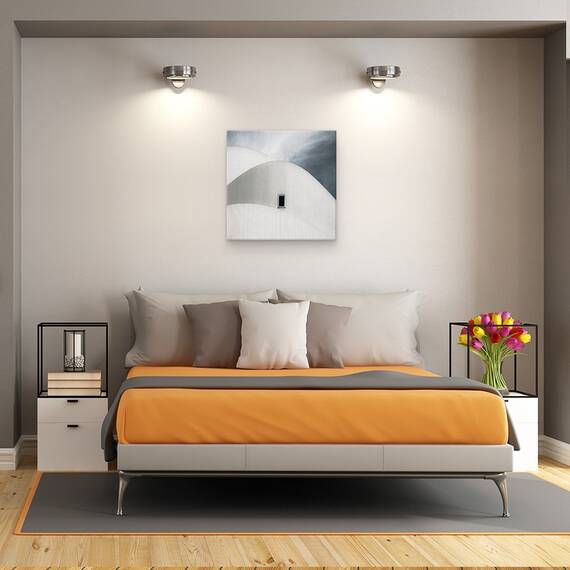 Tablou canvas - O Camera de Vizionare, Teatru, Fereastra, Alb, Cladire, Dusseldorf, Germania, 60 x 60 cm - 3- Roveli