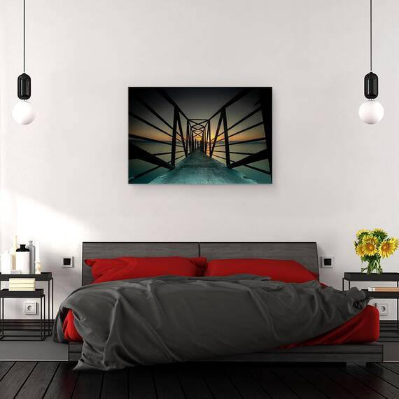 Tablou canvas - Orizont, Arhitectura, Soare, Apus, Peisaj, Mare, 40 x 60 cm - 3- Roveli