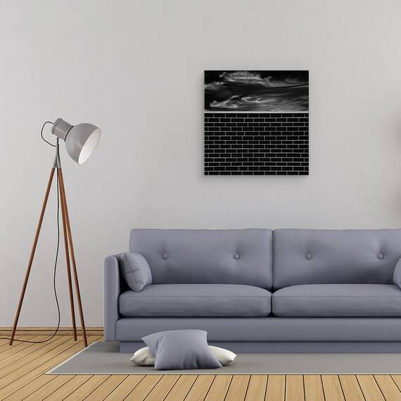 Tablou canvas - Perete Din Caramida, Abstract, Abstractie, Minimalism, Linii, Simplitate, Caramizi, 60 x 60 cm - 2- Roveli