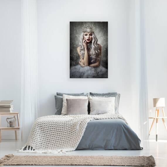 Tablou canvas - Printesa de Gheata, Portret, Regina de Gheata, Inghet, Inghetat, 40 x 60 cm - 3- Roveli