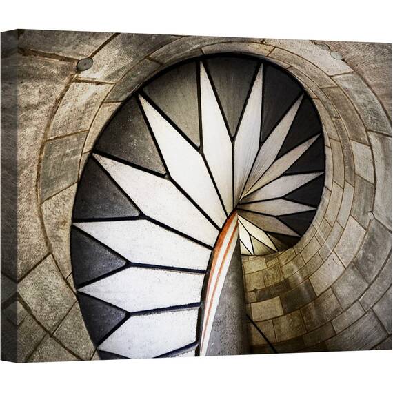 Tablou canvas - Privind Catre Sus, Wendeltreppe, Stuttgart, Scara, Circular, Castel, Altes, 60 x 80 cm - - Roveli