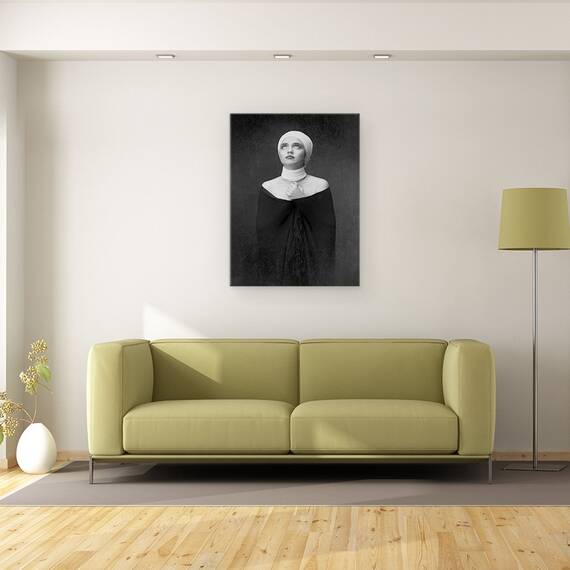 Tablou canvas - Rugati-Va, Rugaciune, Alb-Negru, Portret, Halat, Textura, 60 x 80 cm - 2- Roveli
