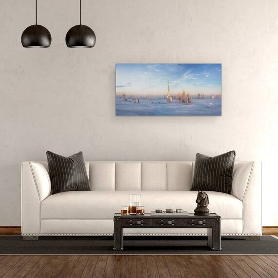 Tablou canvas - Scufundarea in Ceata, Peisaj, Ceata, Abur, Nor, 50 x 100 cm - 2- Roveli