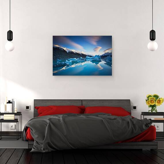 Tablou canvas - Simetrie de Iarna, Aisberguri, Munti, Ghetar, Aisberg, Racoare, Zapada, 80 x 120 cm - 3- Roveli