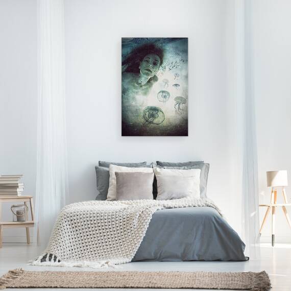 Tablou canvas - Sirena, Meduza, Sub Apa, Balon, Bule, 40 x 60 cm - 3- Roveli