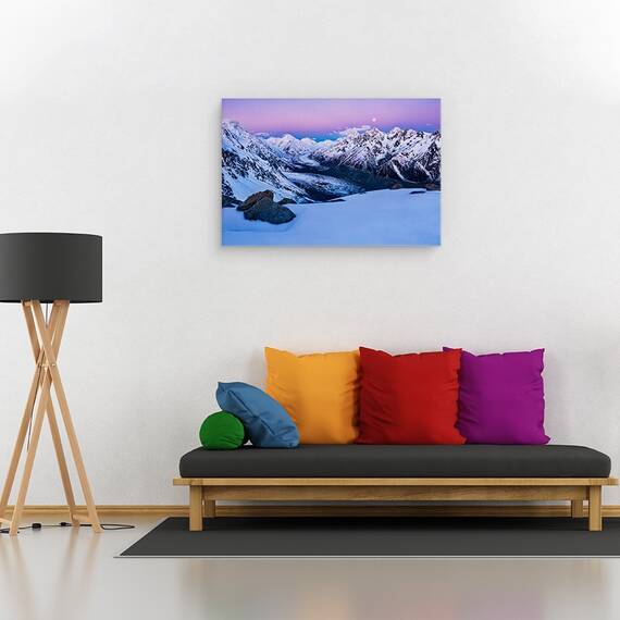 Tablou canvas - Stare de Liniste, Ghetari, Luna, Munti, Zapada, Cer, 60 x 90 cm - 2- Roveli