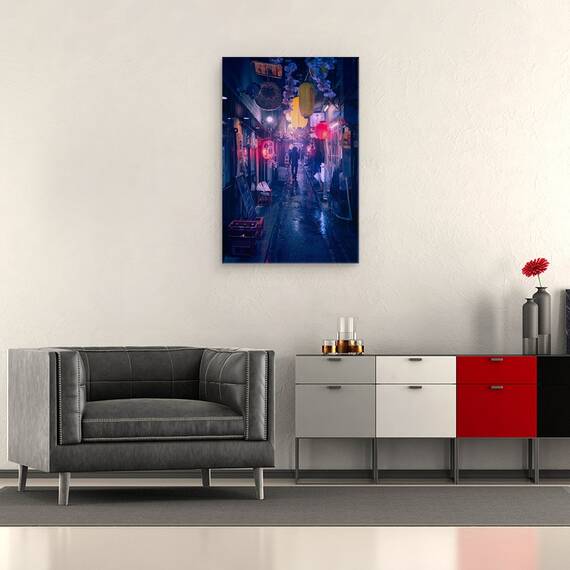 Tablou canvas - Tokyo, Asiatic, Japonia, Noapte, Lampi, Lampa, 60 x 90 cm - 2- Roveli