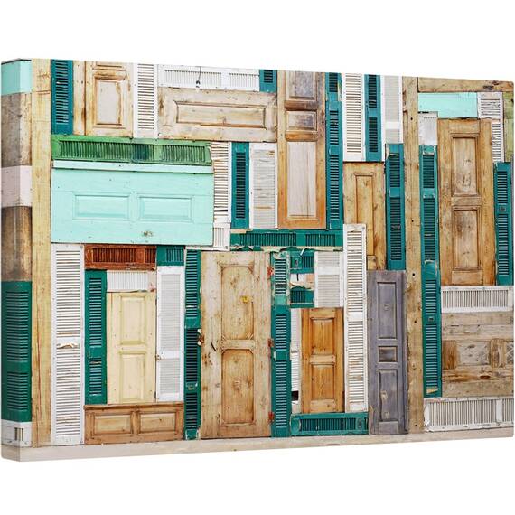 Tablou canvas - Usi, Arhitectura, Usa, Abstract, Lemn, 40 x 60 cm - - Roveli