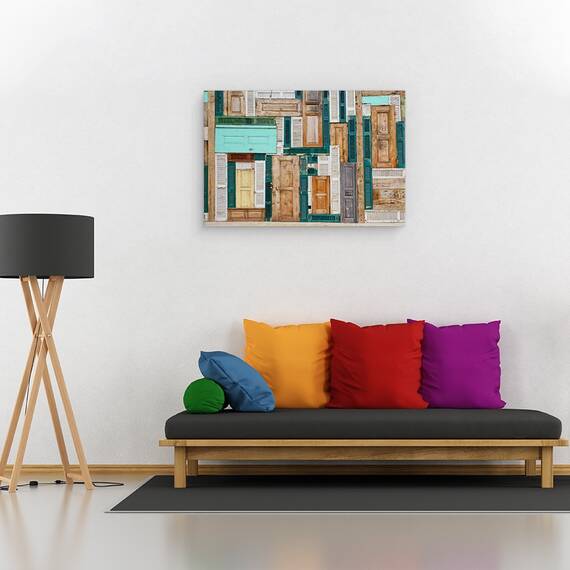 Tablou canvas - Usi, Arhitectura, Usa, Abstract, Lemn, 60 x 90 cm - 2- Roveli