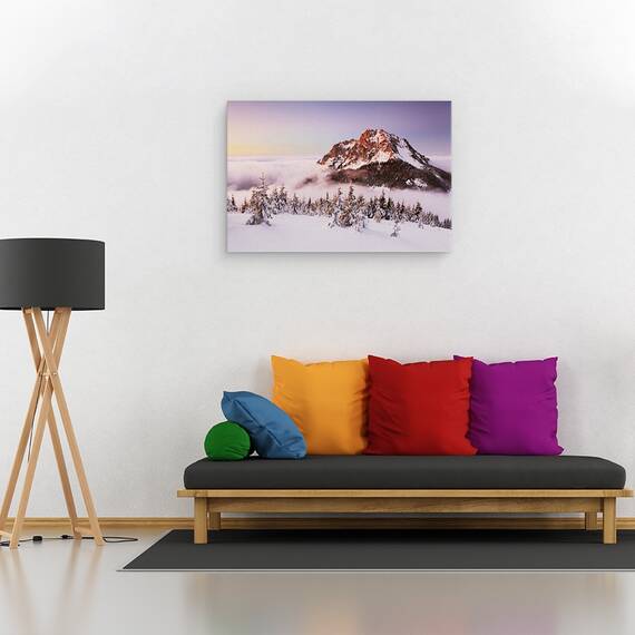 Tablou canvas - Varful Rozsutec, Munte, Slovacia, Iarna, Pomi, Summit, 80 x 120 cm - 2- Roveli