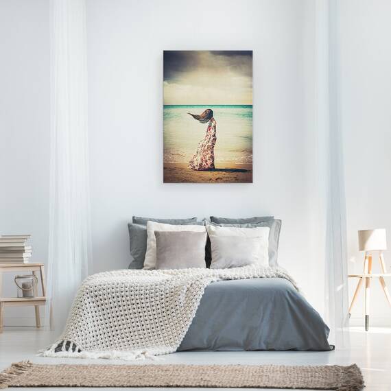 Tablou canvas - Vise Abandonate, Rochie, Plaja, Par, Batut de Vanturi, Sufla, 80 x 120 cm - 3- Roveli