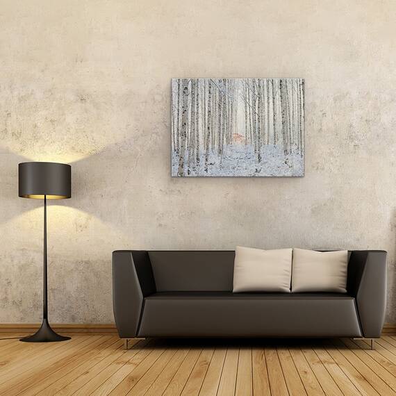 Tablou canvas - Alb, Mesteacan, Padure, Pomi, Copac, 50 x 70 cm - 2- Roveli