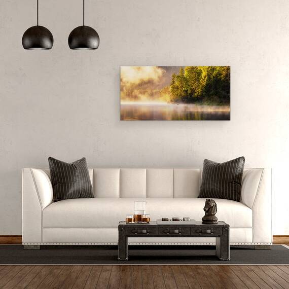 Tablou canvas - Bucurandu-Se de Natura, Barca, Pescar, Marin, Nava, Lac, Rive, 50 x 100 cm - 2- Roveli