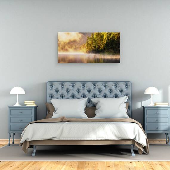 Tablou canvas - Bucurandu-Se de Natura, Barca, Pescar, Marin, Nava, Lac, Rive, 50 x 100 cm - 3- Roveli