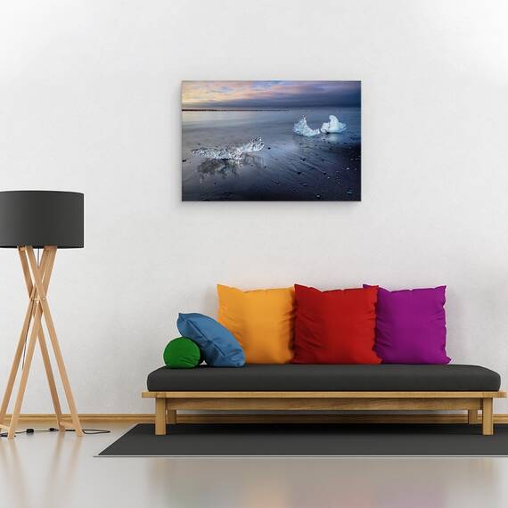 Tablou canvas - Cristal de Gheata, Peisaj, Apa, Zapada, Cer, Mare, Nori, 80 x 120 cm - 2- Roveli