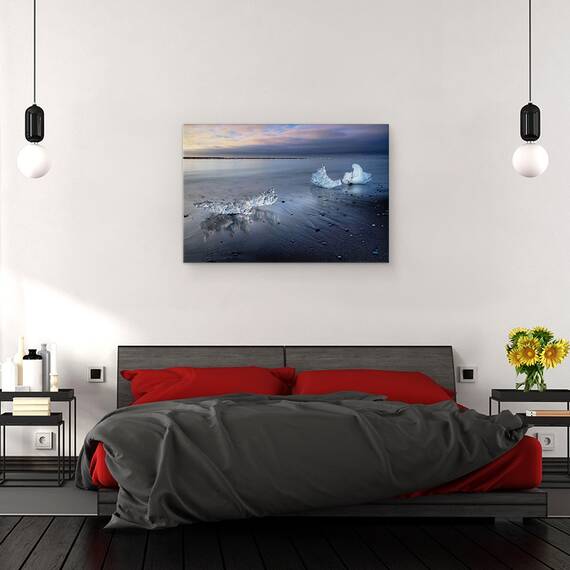 Tablou canvas - Cristal de Gheata, Peisaj, Apa, Zapada, Cer, Mare, Nori, 80 x 120 cm - 3- Roveli