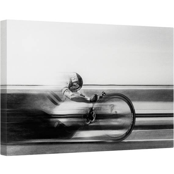 Tablou canvas - Cursa, Alb-Negru, Ciclism, Sport, Miscare, Motocicleta, Sport, 40 x 60 cm - - Roveli