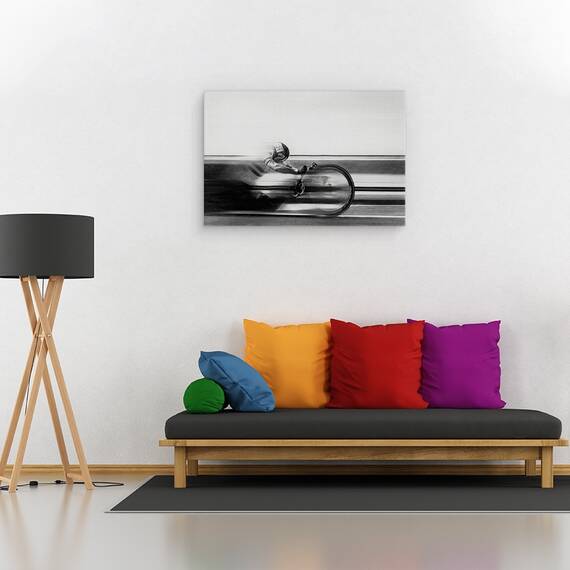 Tablou canvas - Cursa, Alb-Negru, Ciclism, Sport, Miscare, Motocicleta, Sport, 60 x 90 cm - 2- Roveli