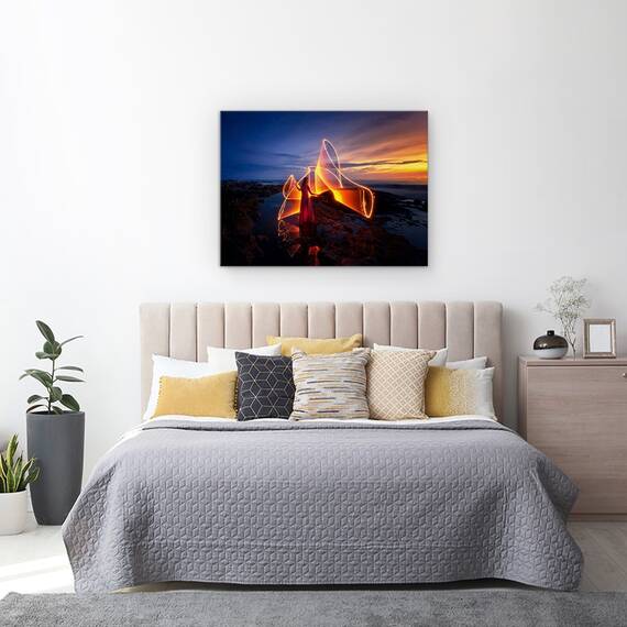 Tablou canvas - Dansul Luminii, Noapte, Portret, Trasee Luminoase, 50 x 70 cm - 3- Roveli