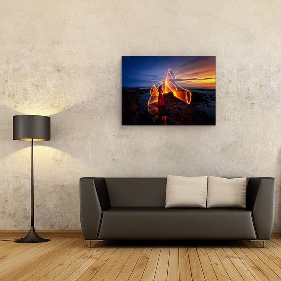 Tablou canvas - Dansul Luminii, Noapte, Portret, Trasee Luminoase, 60 x 80 cm - 2- Roveli
