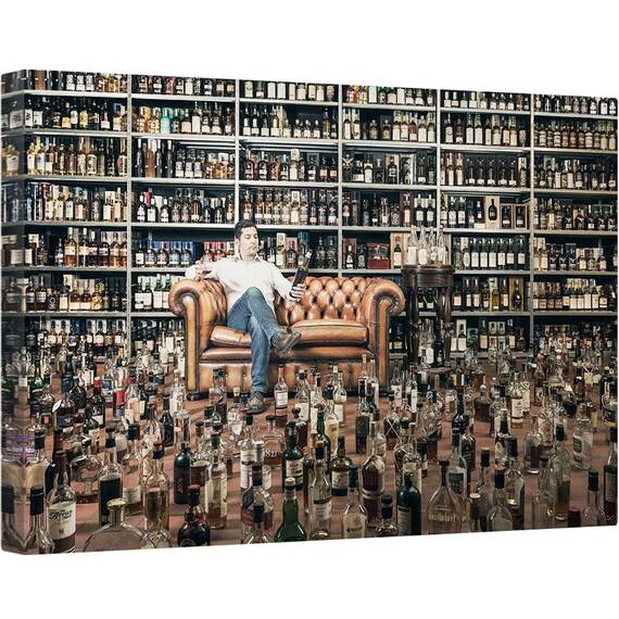 Tablou canvas - Distractie, Umor, Pacate, Lacomie, Alcool, Schnaps, 40 x 60 cm - - Roveli