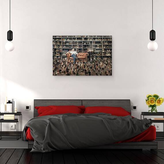 Tablou canvas - Distractie, Umor, Pacate, Lacomie, Alcool, Schnaps, 80 x 120 cm - 3- Roveli