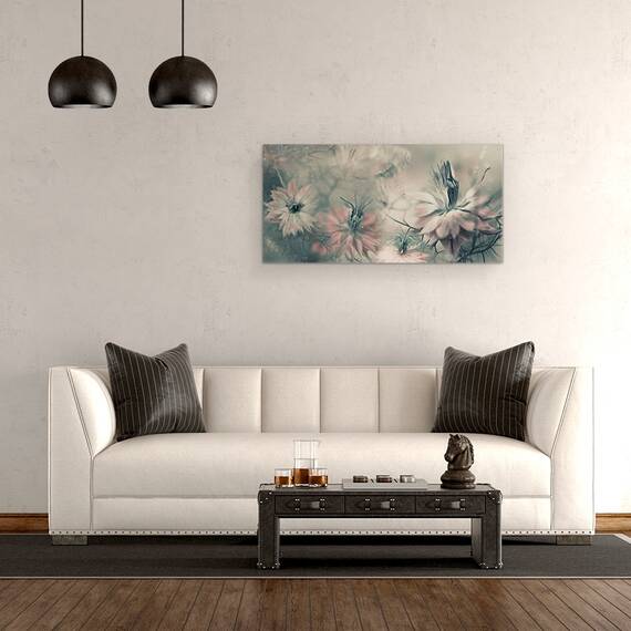 Tablou canvas - Fecioarele Ll, Macro, Prim-Plan, Flori, Nigella, Natura Moarta, 50 x 100 cm - 2- Roveli