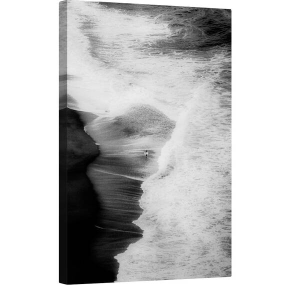 Tablou canvas - Incercarea de A Naviga, Mare, Nisip, Surf, Litoral, Singur, 60 x 90 cm - - Roveli