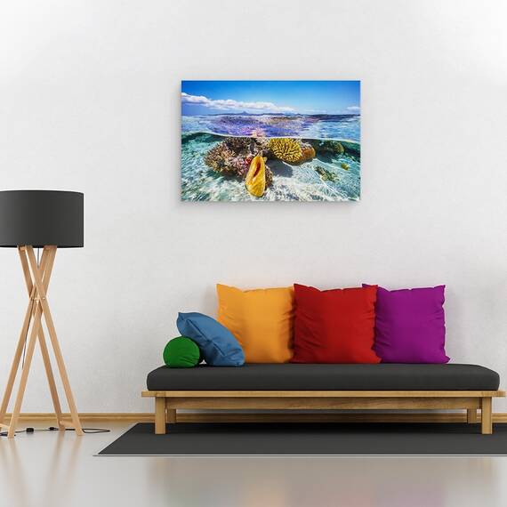 Tablou canvas - Laguna, Laguna, Coral, Peisaj Marin, Mare, Ocean, 80 x 120 cm - 2- Roveli