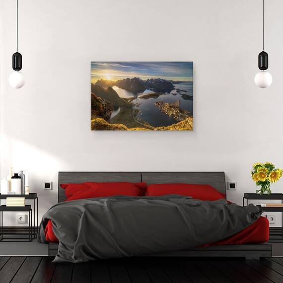 Tablou canvas - Moment Magic, Arctic, Plaja, Seara, Fiord, Gravdalsbukta, Lac, 60 x 90 cm - 3- Roveli