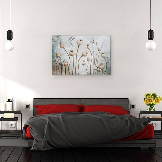 Tablou canvas - Papaver, Inca, Viata, Floare, Usor, Natura Moarta, 80 x 120 cm - 3- Roveli