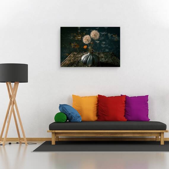 Tablou canvas - Parasutistii, Papadie, Tabel, Vaza, 40 x 60 cm - 2- Roveli