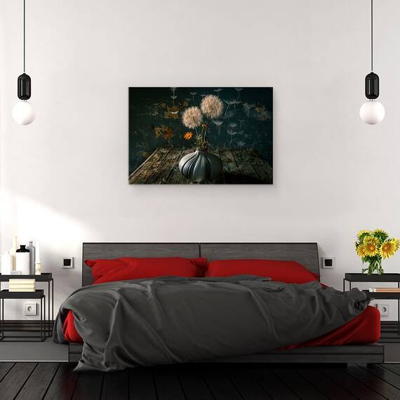 Tablou canvas - Parasutistii, Papadie, Tabel, Vaza, 40 x 60 cm - 3- Roveli
