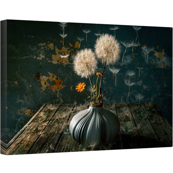 Tablou canvas - Parasutistii, Papadie, Tabel, Vaza, 80 x 120 cm - - Roveli
