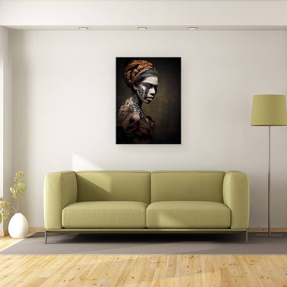 Tablou canvas - Portret de Femeie, Portret, Pictura Faciala, Fata, 60 x 80 cm - 2- Roveli