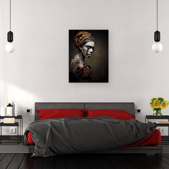 Tablou canvas - Portret de Femeie, Portret, Pictura Faciala, Fata, 60 x 80 cm - 3- Roveli