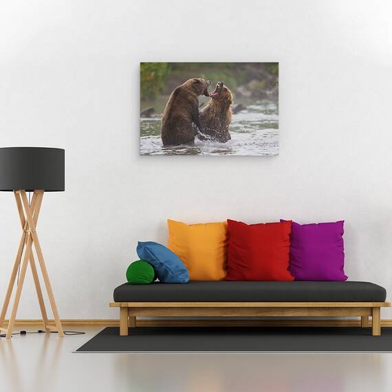 Tablou canvas - Razboiul Ursilor, Fauna, Salbatic, Natura, Animale, Ursi Bruni, Urs Brun, 40 x 60 cm - 2- Roveli