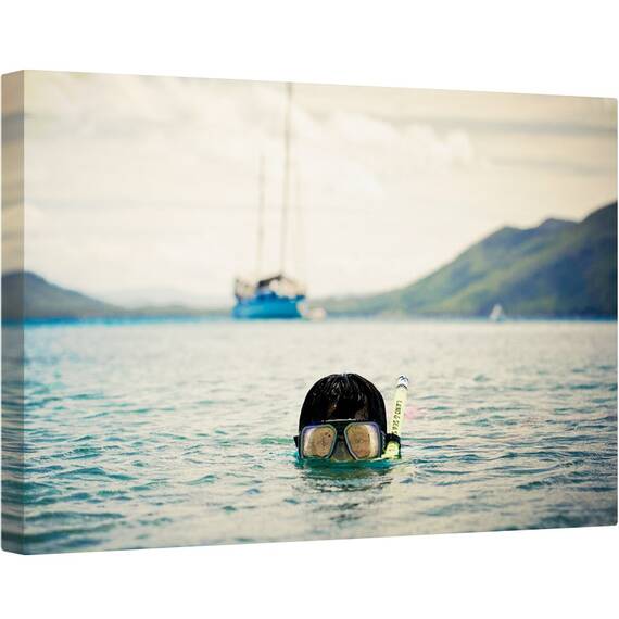 Tablou canvas - Scafandrul, Scufundari, Scafandru, Ochelari de Protectie, Barca Cu Panze, Navigare, 60 x 90 cm - - Roveli