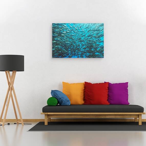 Tablou canvas - scoala, Viteza, Caranx, Natura, Fauna, Peste, 40 x 60 cm - 2- Roveli