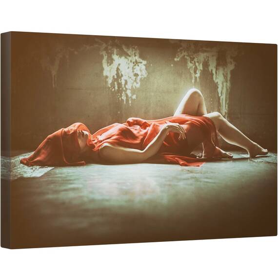 Tablou canvas - Senzual, Portret, Usor, Studio, Rosu, tesatura, 40 x 60 cm - - Roveli