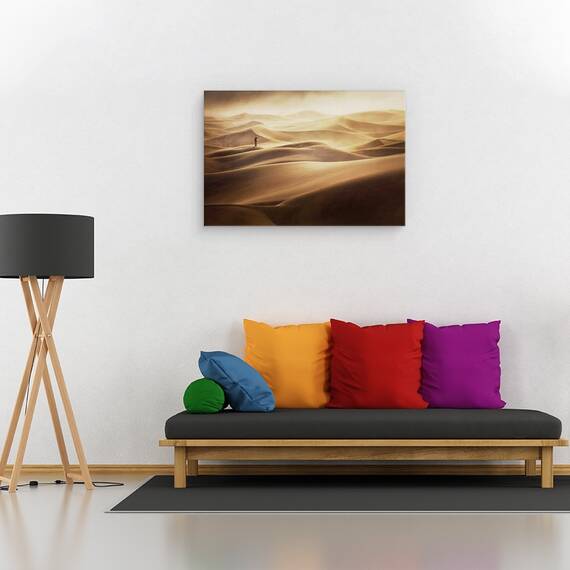 Tablou canvas - Singur, Desert, Furtuna de Nisip, Peisaj, Dune, 40 x 60 cm - 2- Roveli