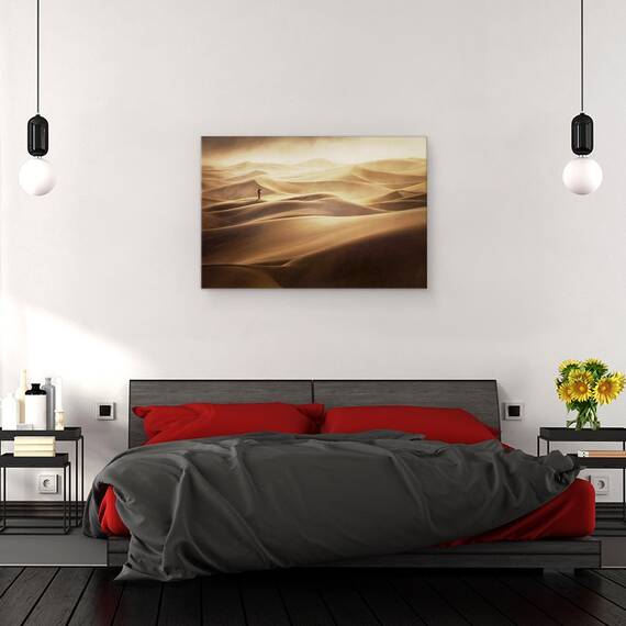 Tablou canvas - Singur, Desert, Furtuna de Nisip, Peisaj, Dune, 40 x 60 cm - 3- Roveli