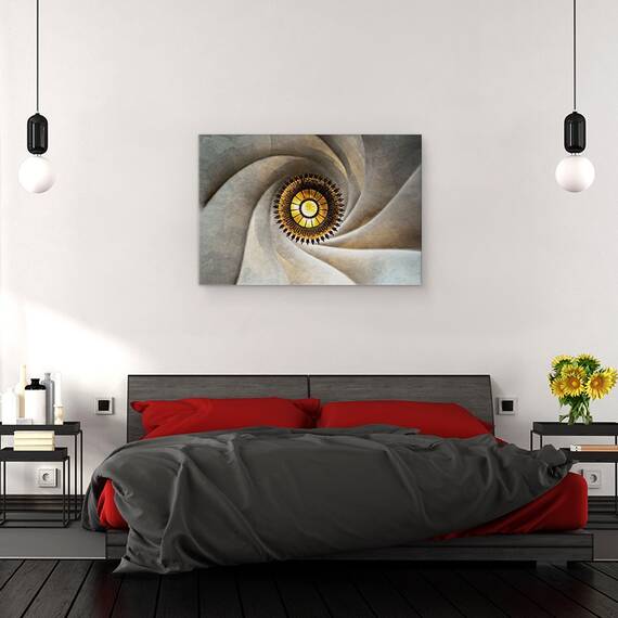 Tablou canvas - Torsional, Arhitectura, Tavan, Barcelona, Spania, Lampa, Model, 60 x 90 cm - 3- Roveli