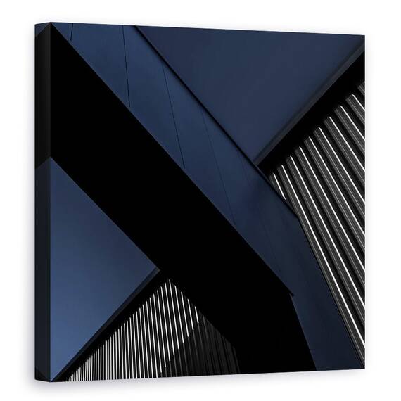 Tablou canvas - X Factor, Abstract, Diagonal, Metal, Linii, Conducte, Industrial, 60 x 60 cm - - Roveli