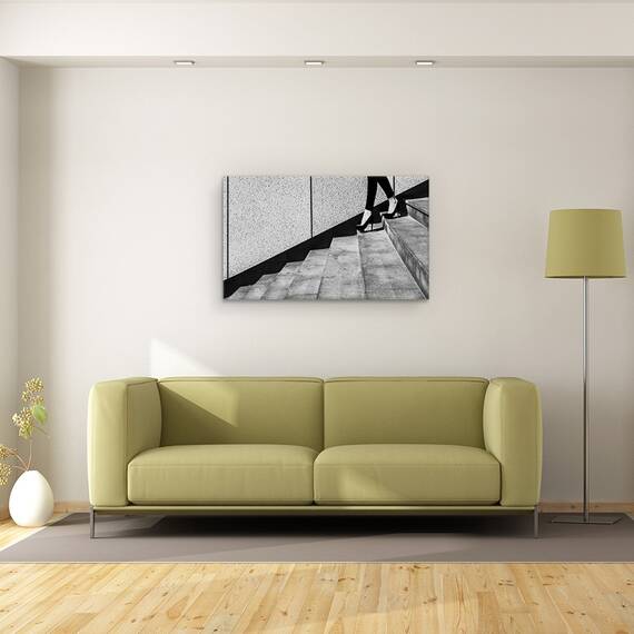 Tablou canvas - Alb-Negru, Strada, Plimbare, Mers, Pantof, 50 x 80 cm - 2- Roveli