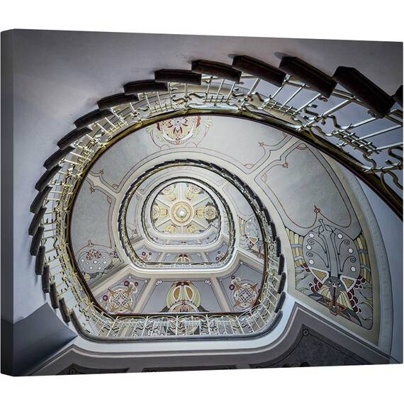 Tablou canvas - Art Nouveau in Riga, Muzeu, Scara, Letonia, Trepte, Decorare, 60 x 75 cm - - Roveli