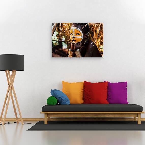 Tablou canvas - Baiat, Suri, Africa, Oameni, Ethiopia, Originar, Indigene, 60 x 90 cm - 2- Roveli