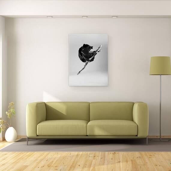 Tablou canvas - Balerina, Balet, Balerina, Dansator, Alb-Negru, Studio, 75 x 100 cm - 2- Roveli